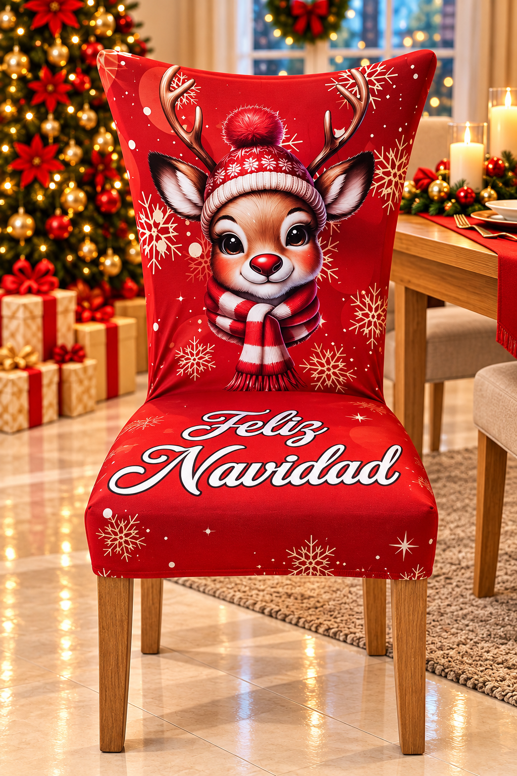 FUNDA NAVIDEÑA PARA SILLAS