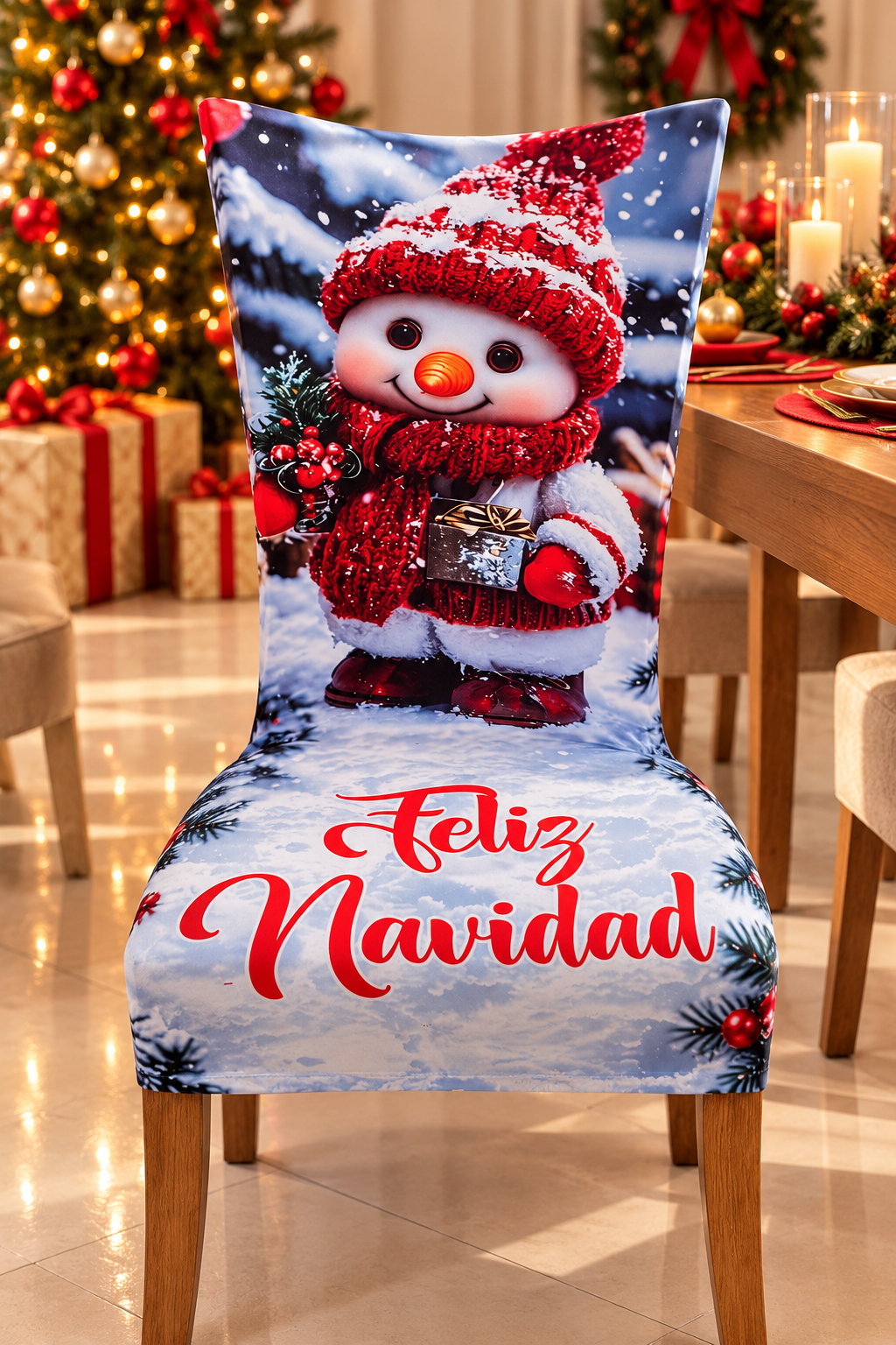 FUNDA NAVIDEÑA PARA SILLAS